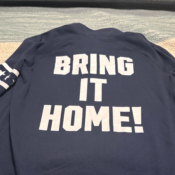 Navy Half-Zip Sweatshirt with White Accents - Picture 2 of 6